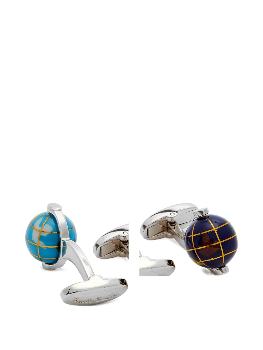 Paul Smith Globe Enamelled Cufflinks In Metallic