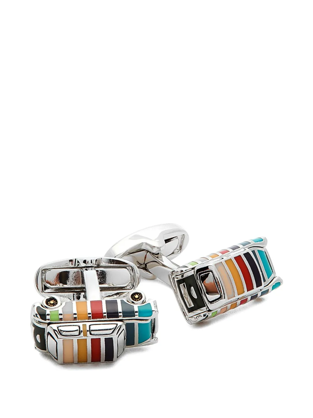 Paul Smith Artist-stripe car cufflinks - シルバートーン Paul Smith Artist-stripe car cufflinks - シルバートーン