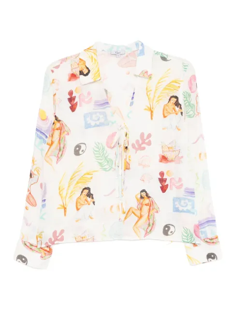 Rails motif tropical shirt