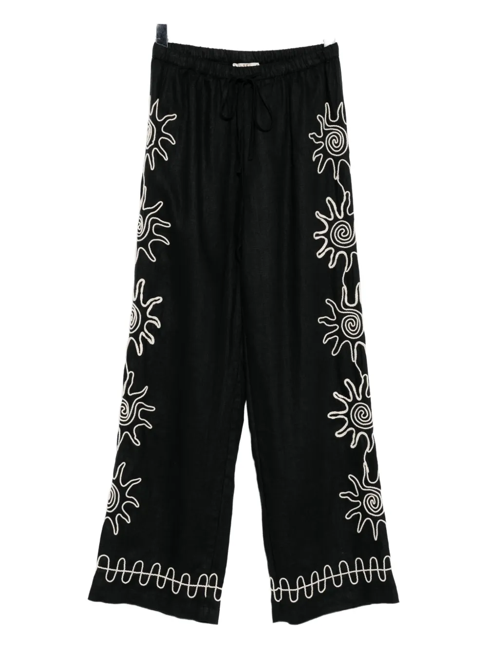 Rails Emmie Drawstring Wide Leg Linen Pants In Black
