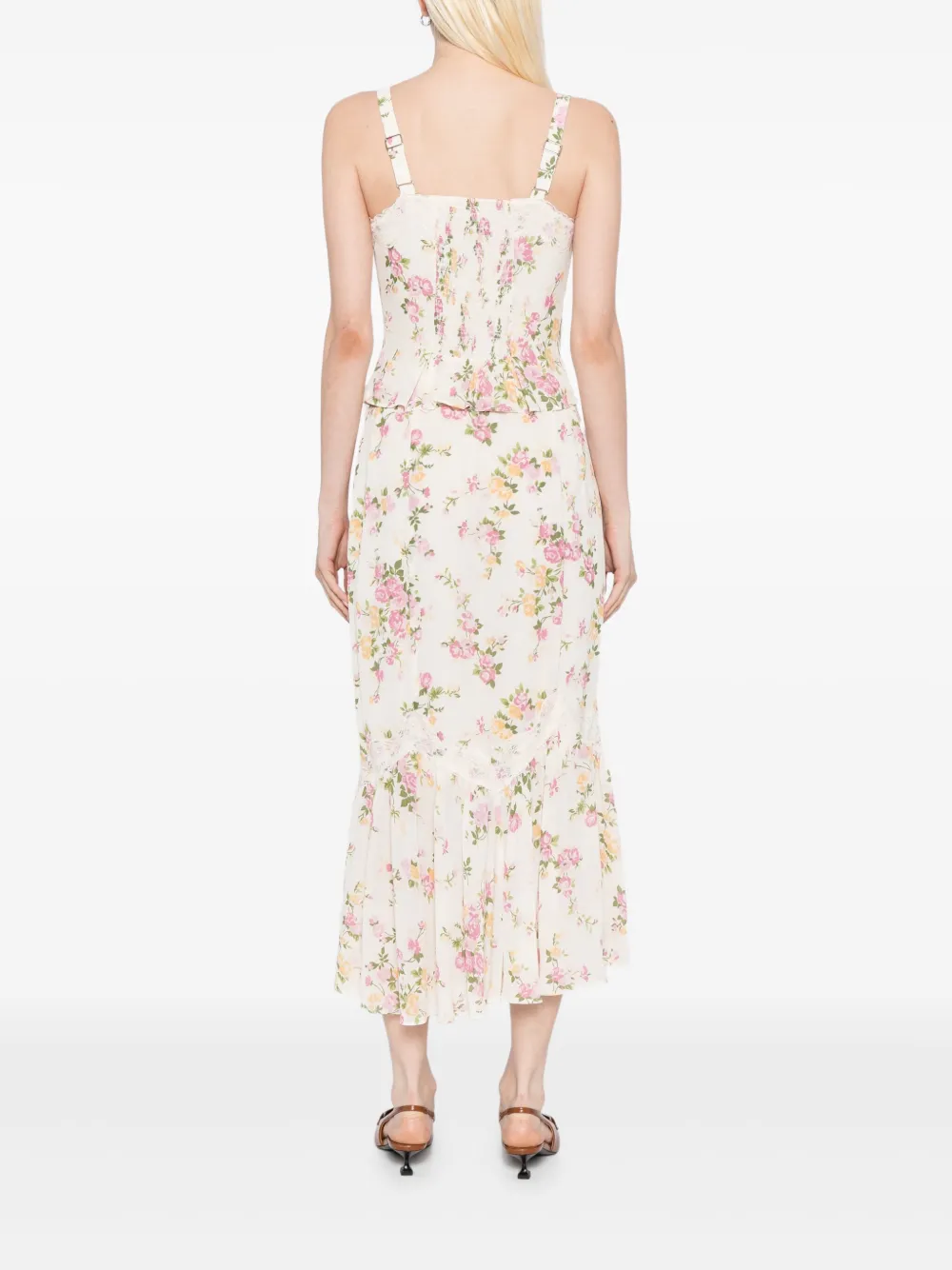 Reformation Sarita tweedelig pak Beige