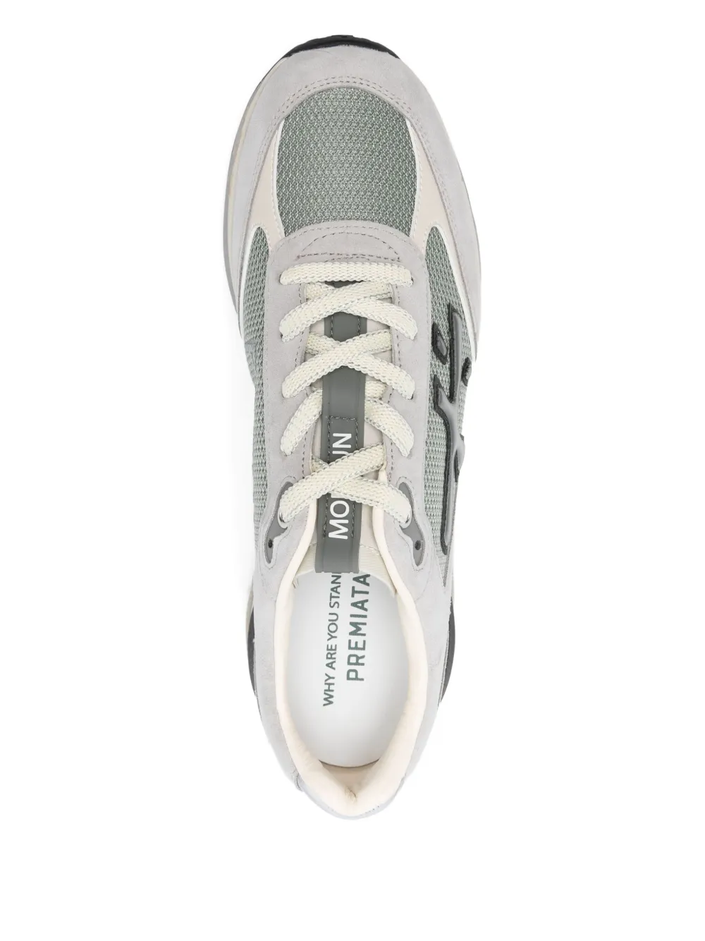 Premiata mesh-panel suede sneakers Grey