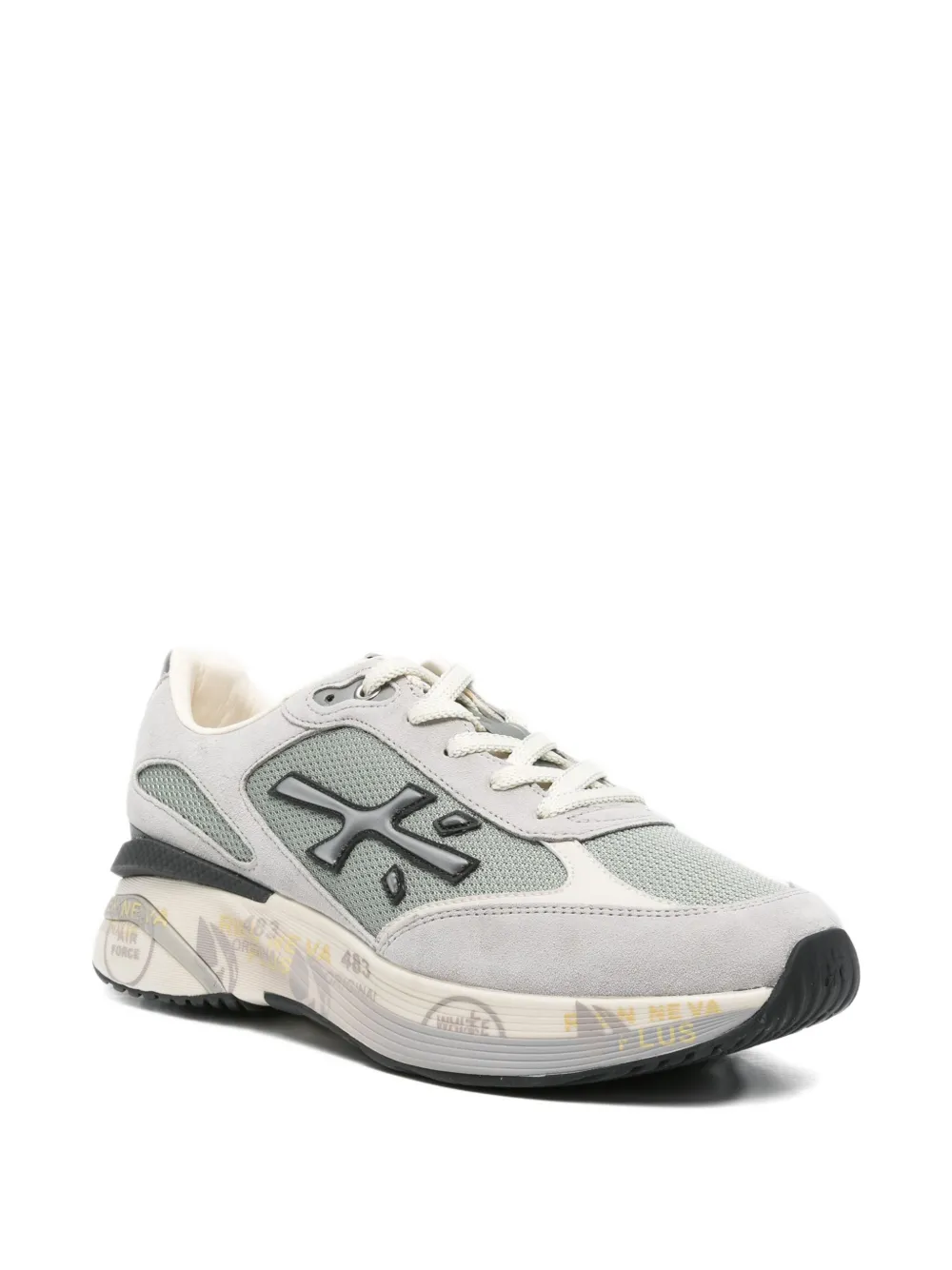 Premiata mesh-panel suede sneakers Grey