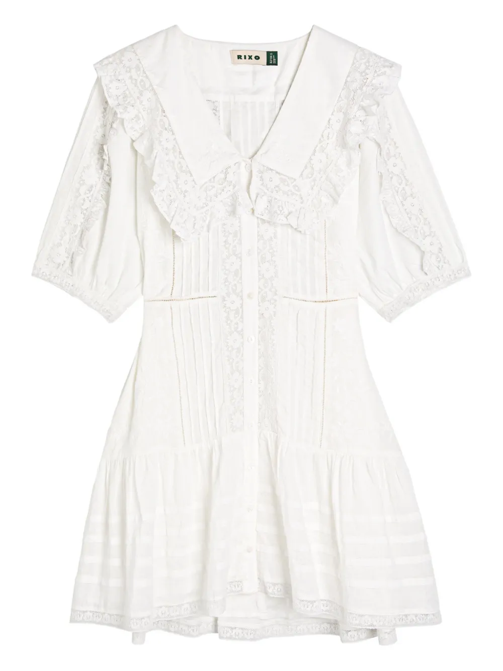 Rixo lace-embroidered mini dress - Bianco