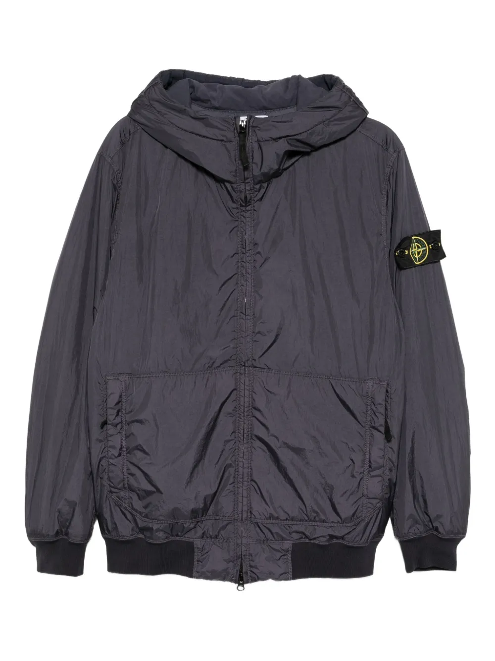 Stone Island crinkled hooded jacket | Blue | Image 1