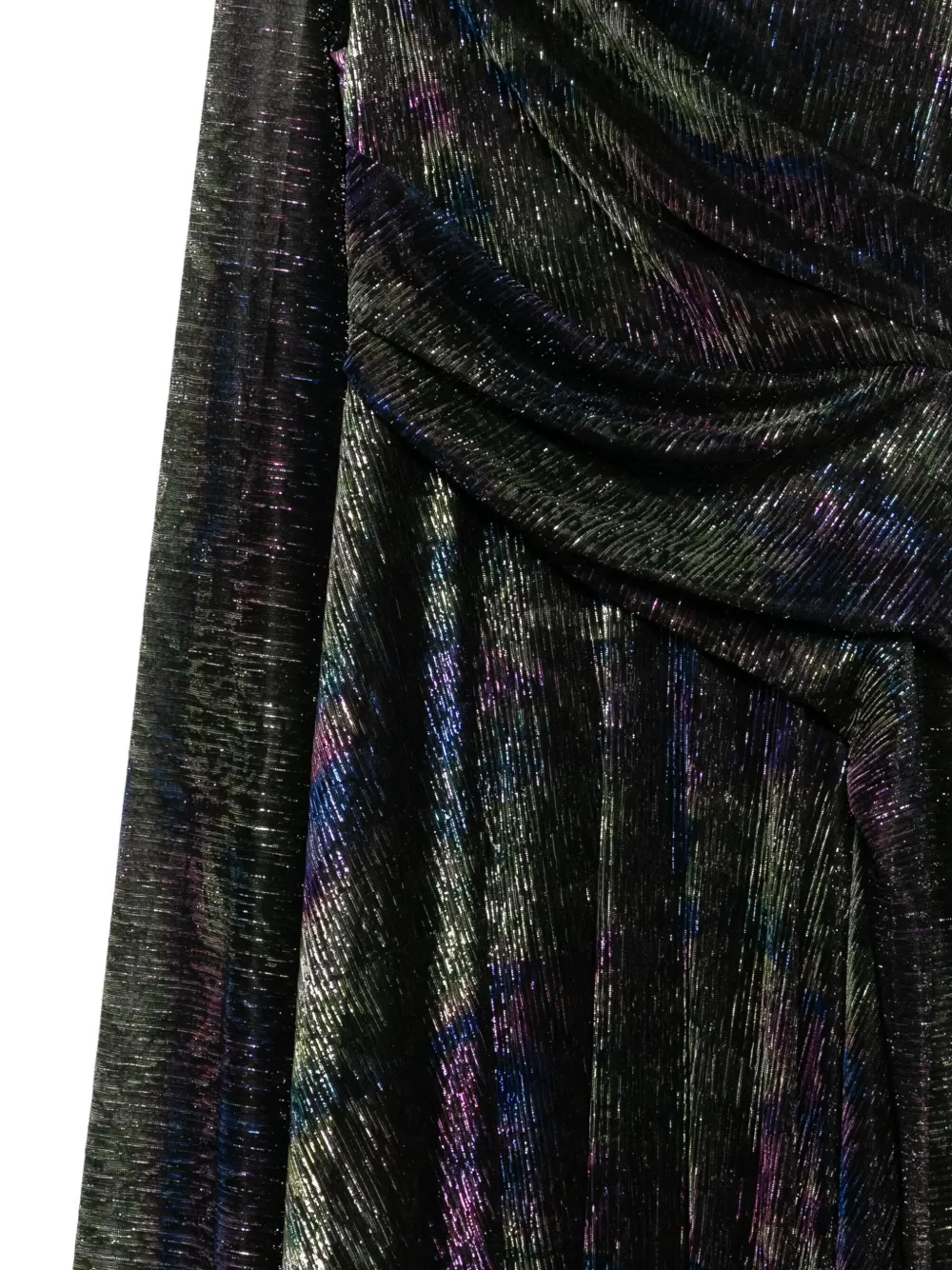 Talbot Runhof Metallic avondjurk met cape Zwart