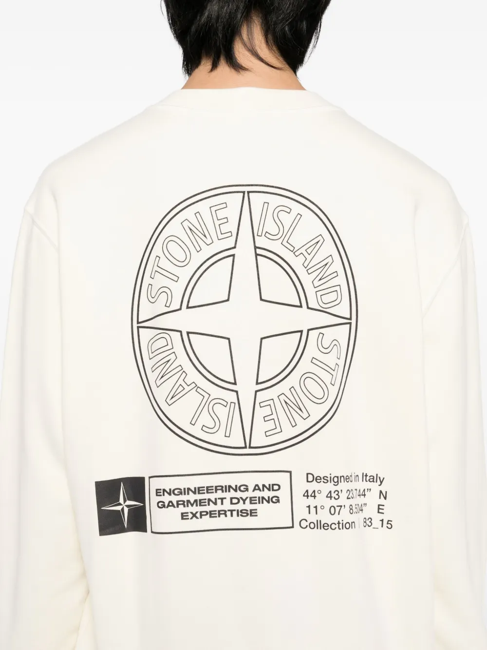 Stone Island Sweater met logoprint Beige