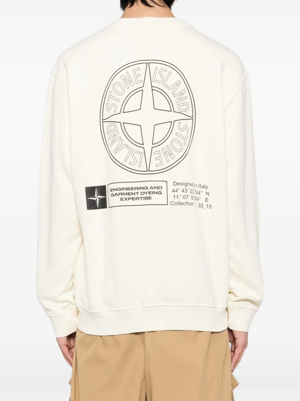 Stone Island Sweater met logoprint Beige