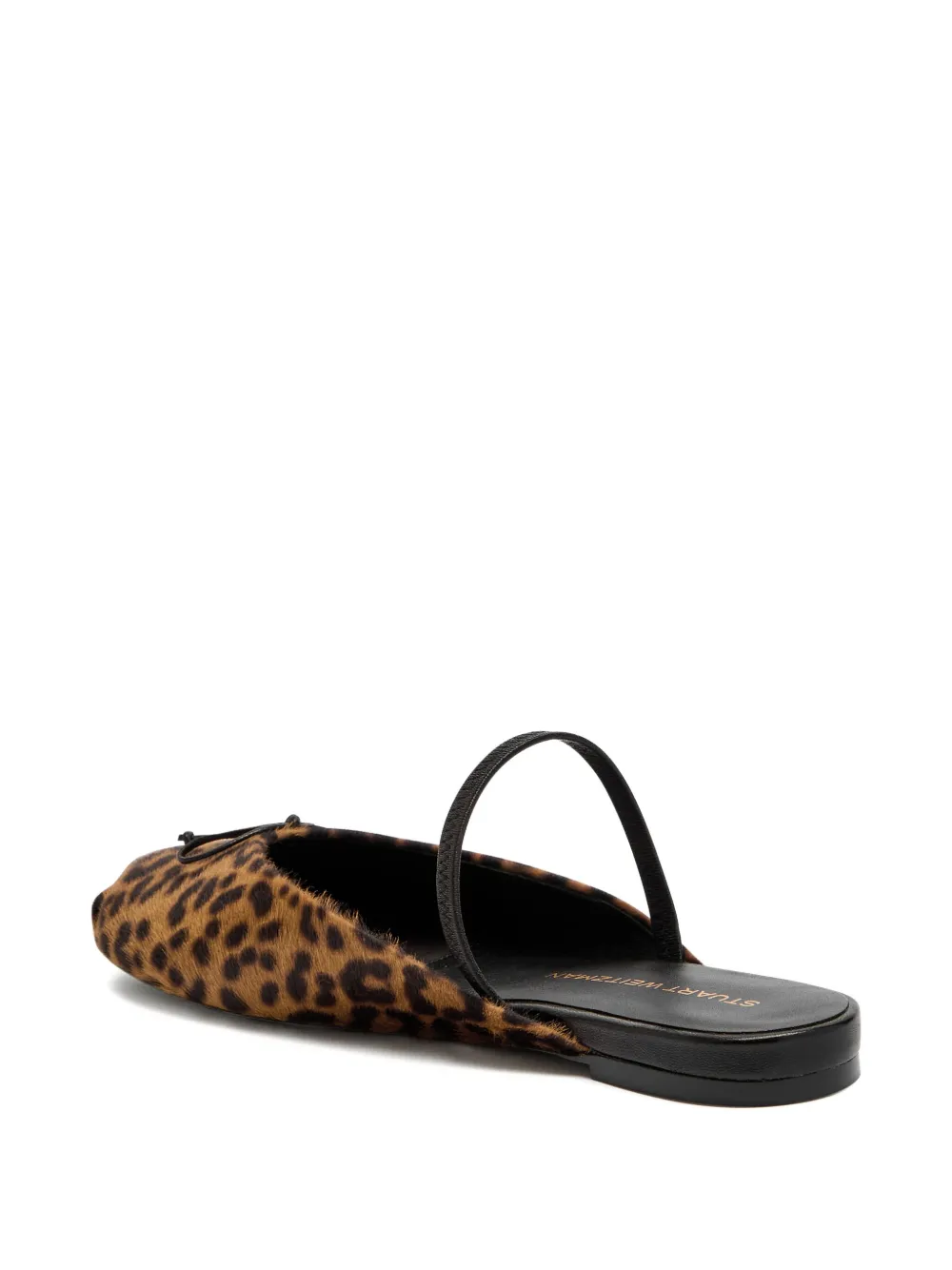 Stuart Weitzman Prima Leopard-print Calf-hair Ballet Mules In Brown
