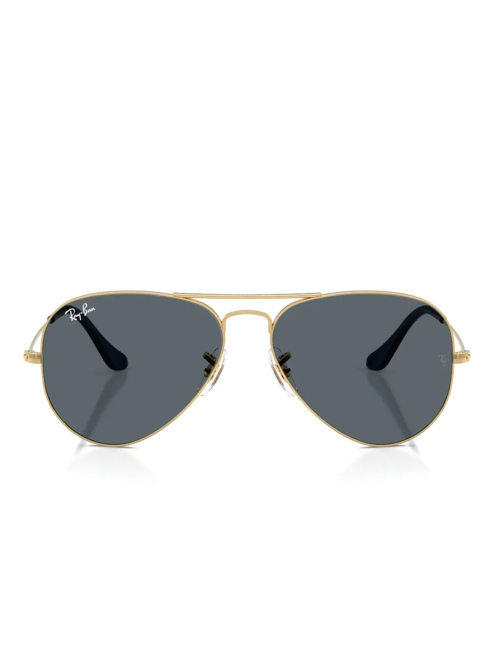 Ray Ban Aviator Metal Ii Sunglasses Gold Frame Blue Lenses Polarized 58-14 In Gold