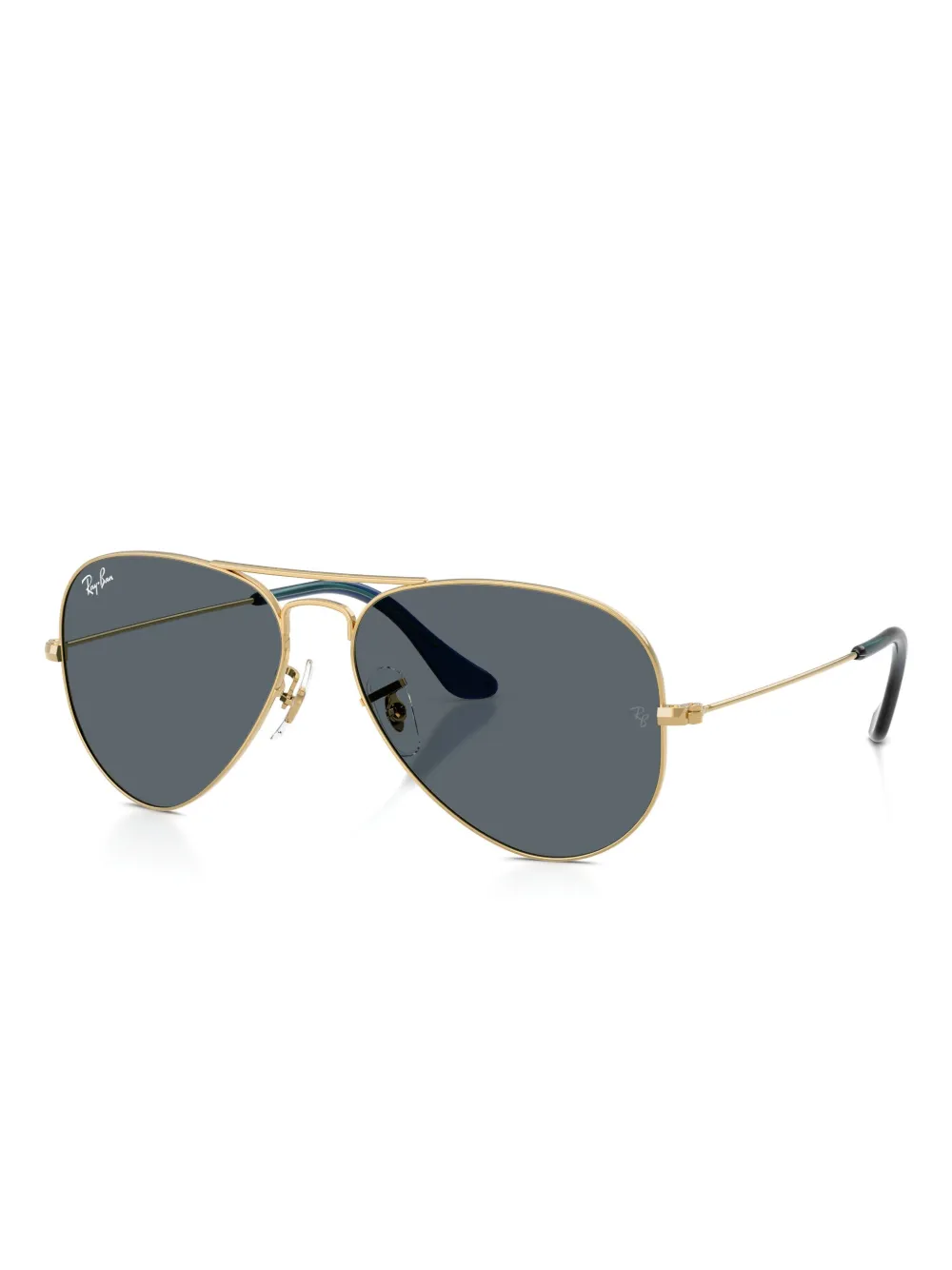 Ray Ban Aviator Metal Ii Sunglasses Gold Frame Blue Lenses Polarized 58-14 In Gold