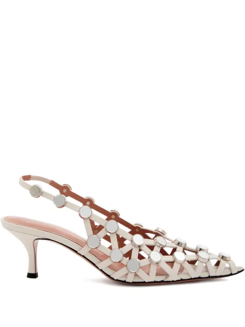The Attico 50mm Grid slingback pumps
