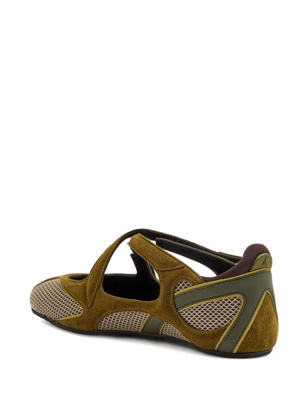 The Attico Floor 01 cross-strap ballet flats Green