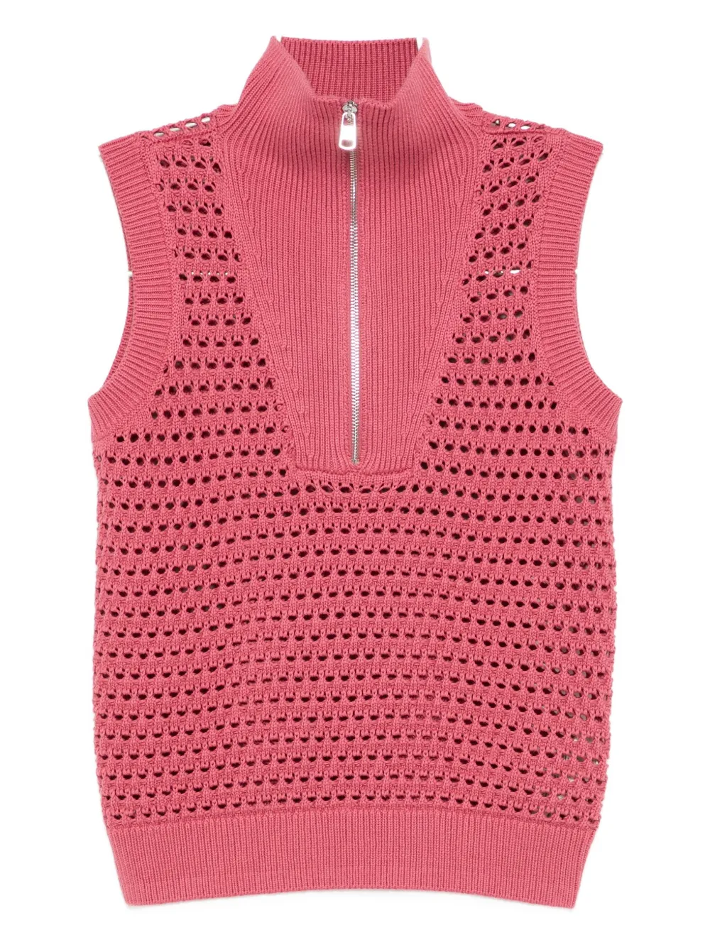 Varley Bains Half-zip Tank Top In Pink
