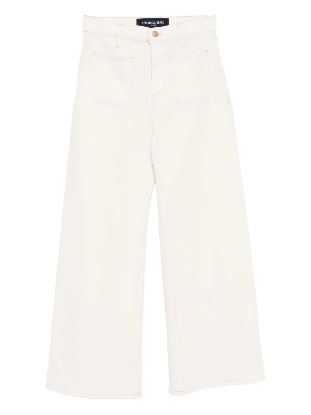 Veronica Beard Grant High-rise Wide-leg Crop Jeans In Neutral