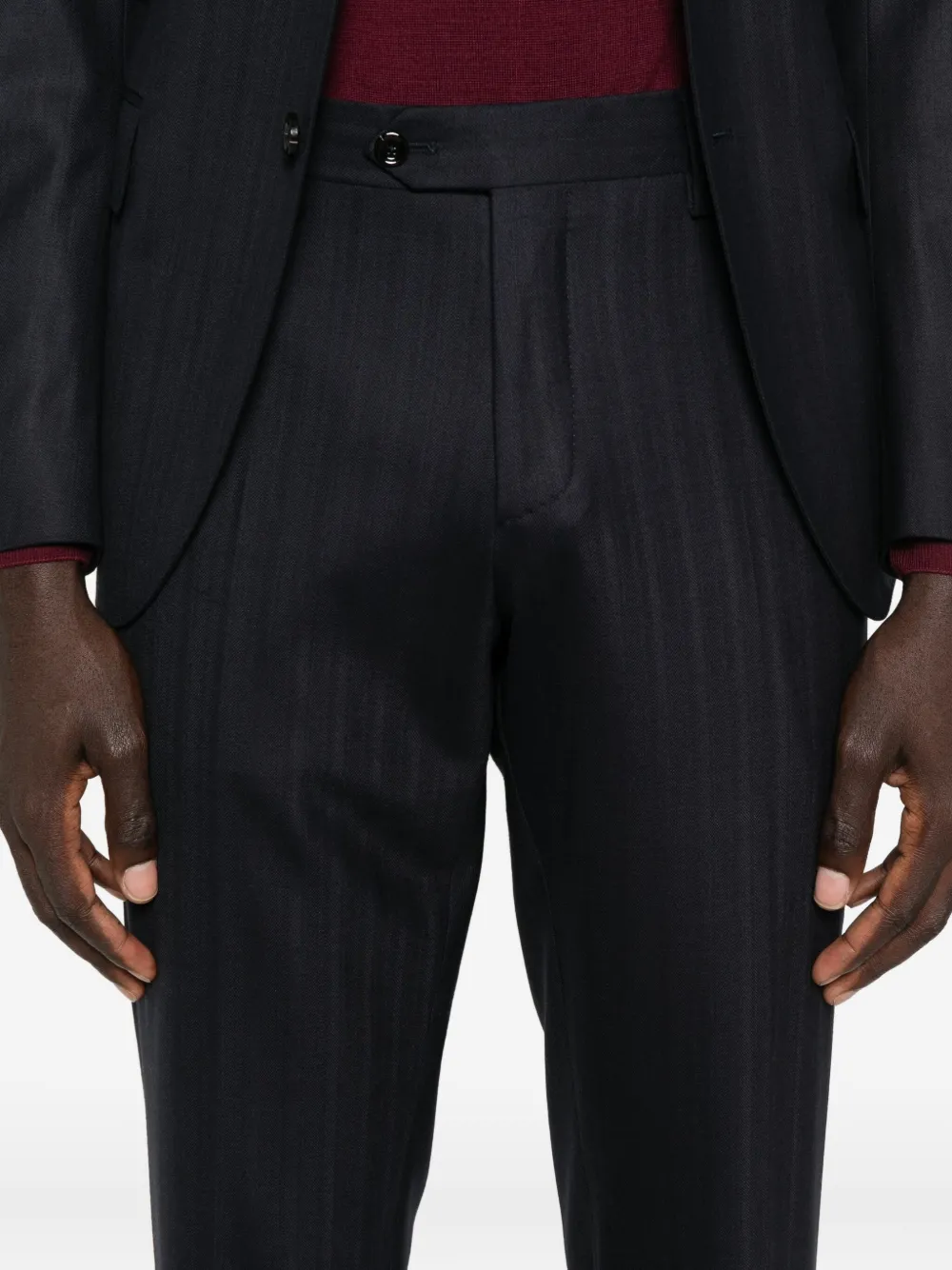 Lardini Katoenen pak met krijtstreep Blauw