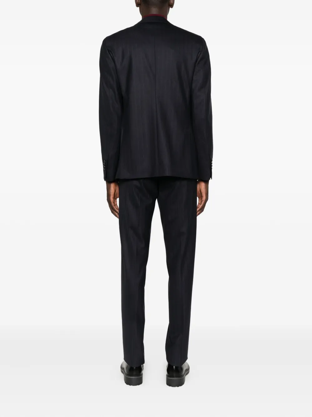 Lardini Katoenen pak met krijtstreep Blauw