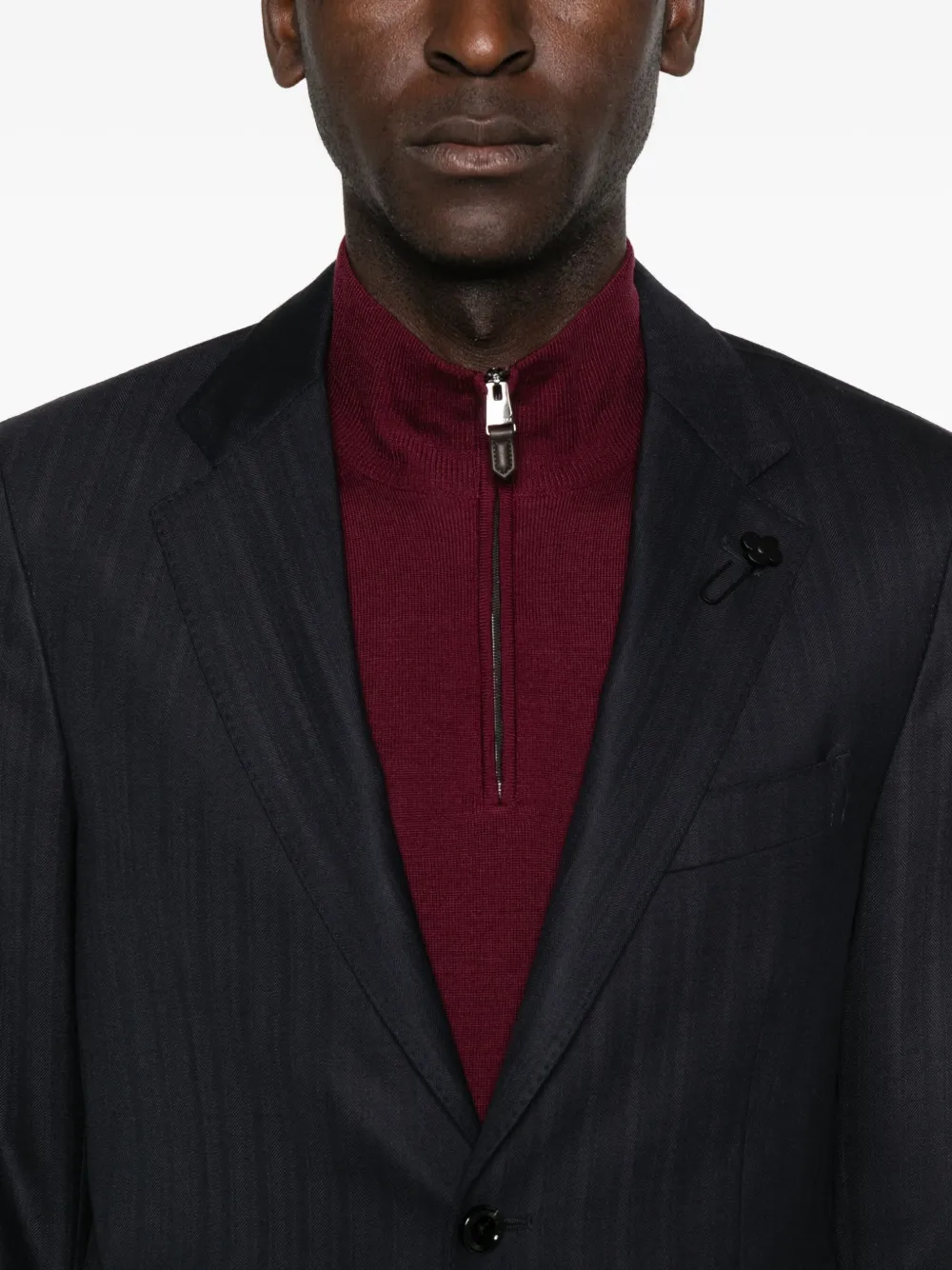 Lardini Katoenen pak met krijtstreep Blauw