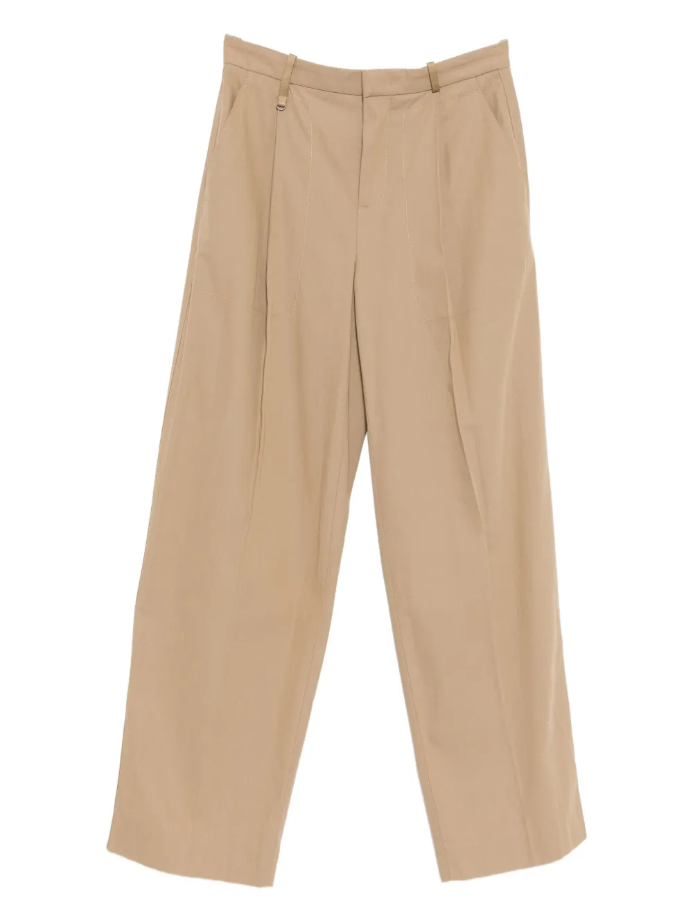 Vince Mid Waist Pleat Front Trousers Fawn In Brown