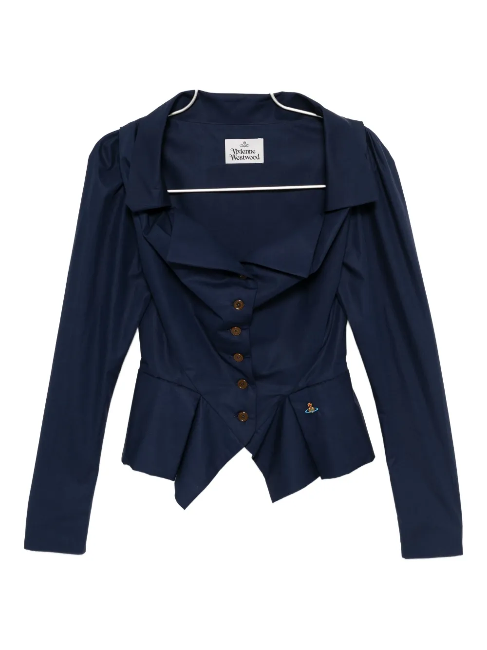 Vivienne Westwood Monday Ruffled Button-detailed Shirt In Blue