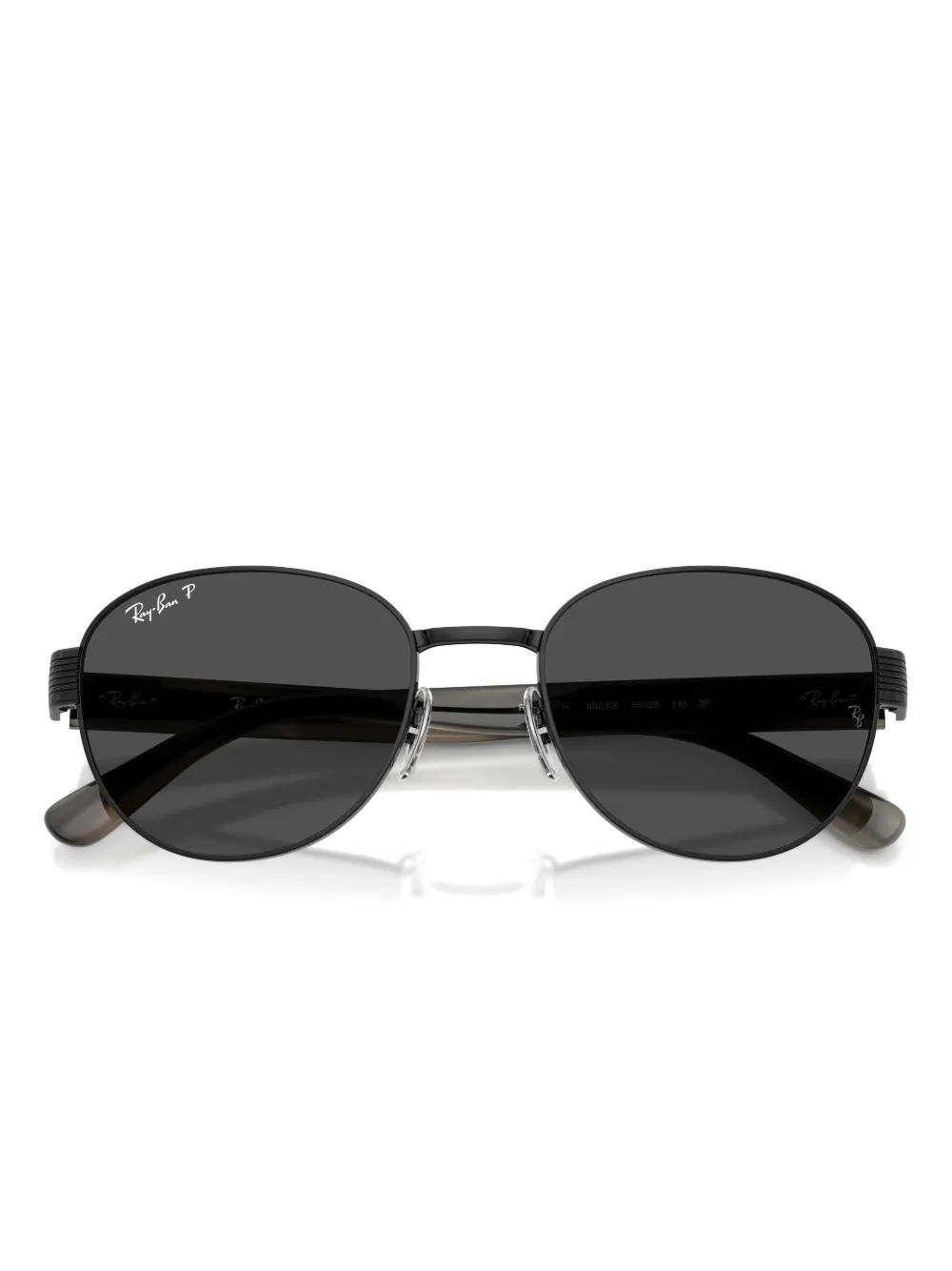 Ray Ban Chromance Round-frame Tinted Sunglasses In Black