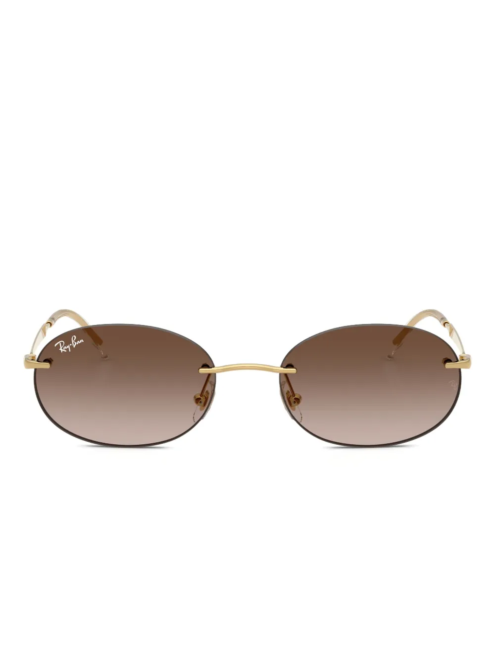 Ray-Ban rimless oval-frame sunglasses | Gold | Image 1