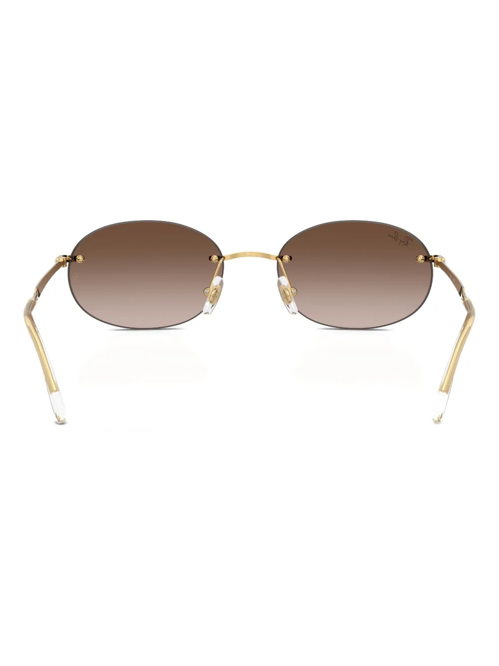 Ray Ban Ray-ban 54mm Gradient Rimless Oval Sunglasses In Gold