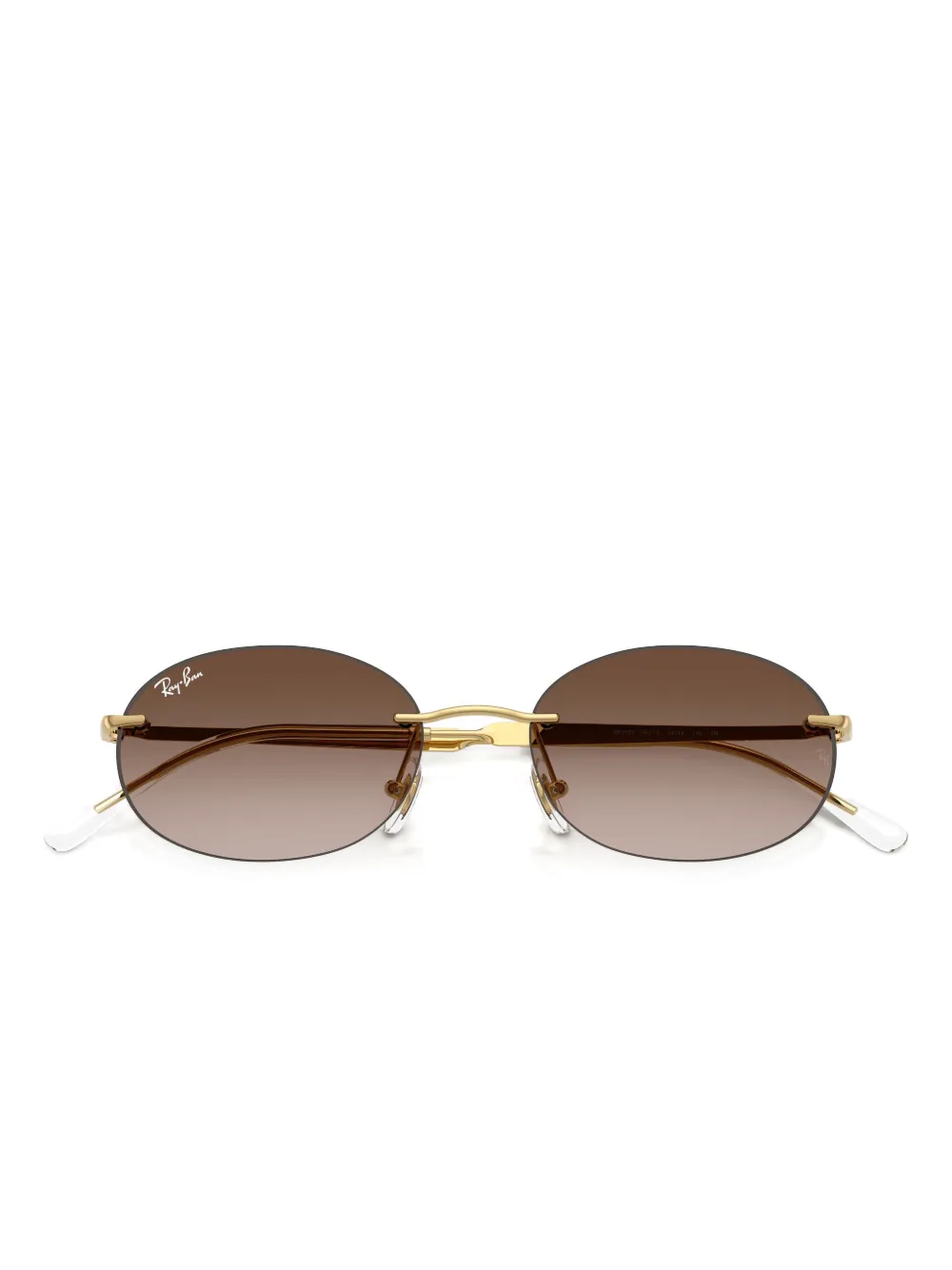 Ray Ban Ray-ban 54mm Gradient Rimless Oval Sunglasses In Gold