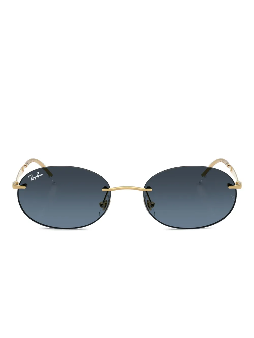 Ray-Ban oval-frame rimless sunglasses | Gold | Image 1