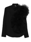 Alchemy tulle-insert ruffled shirt - Black