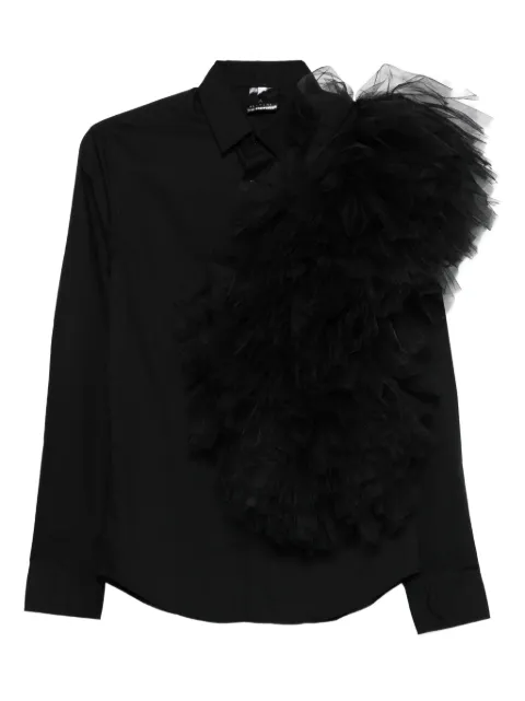 Alchemy tulle-insert ruffled shirt