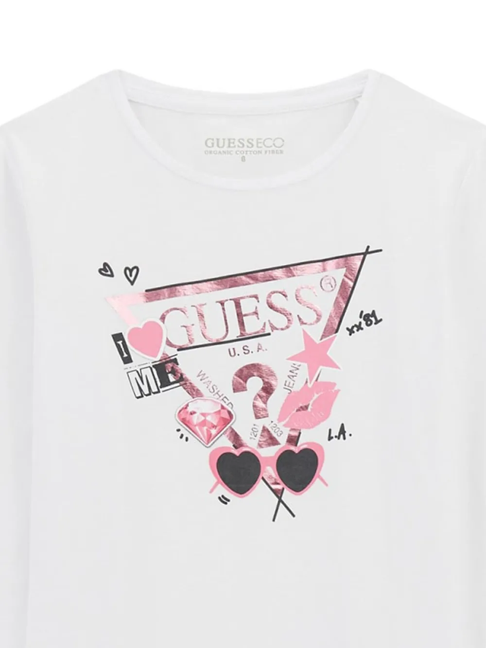 guess kids logo-print long-sleeve top Wit