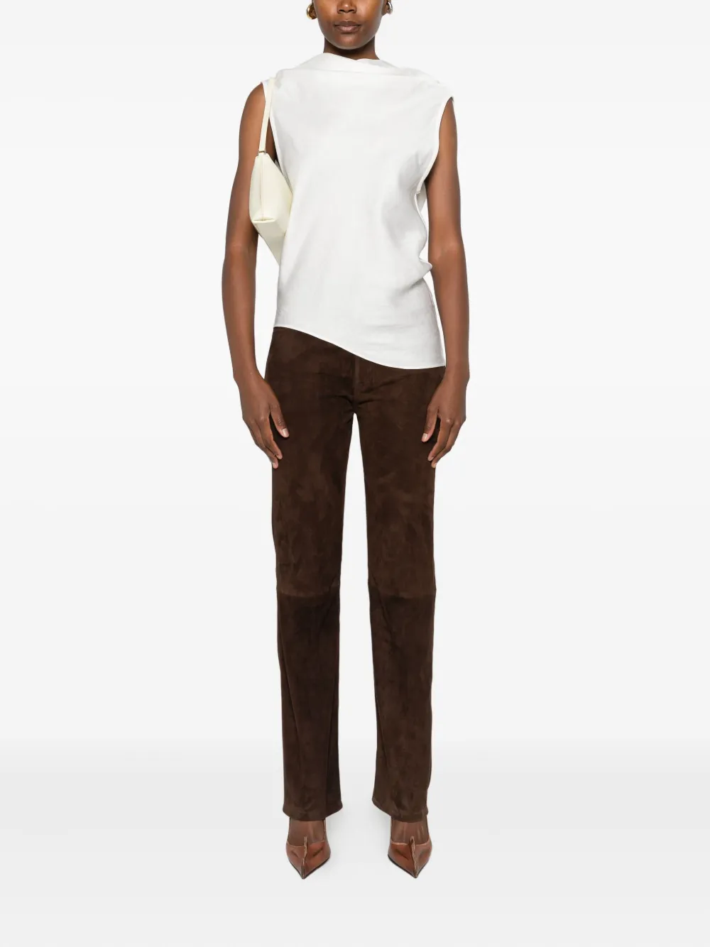 Arma Broek met suède vlak - Bruin