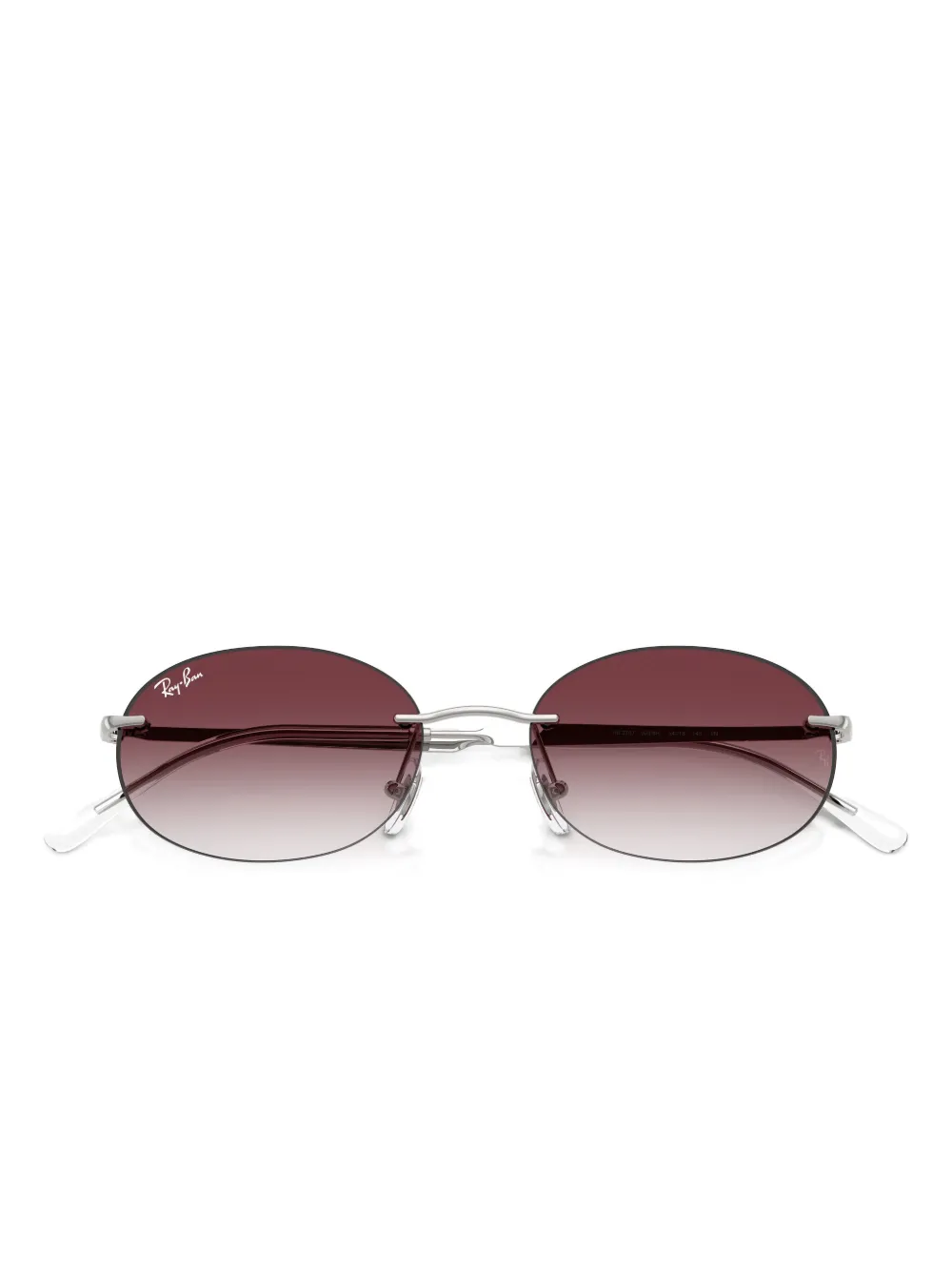 Ray-Ban Zonnebril met randloos ovalen montuur Zilver