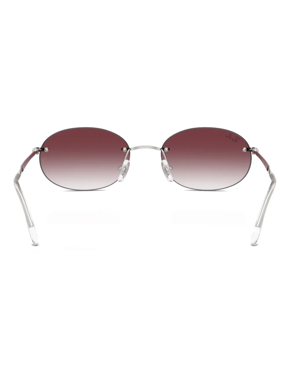 Ray-Ban Zonnebril met randloos ovalen montuur Zilver