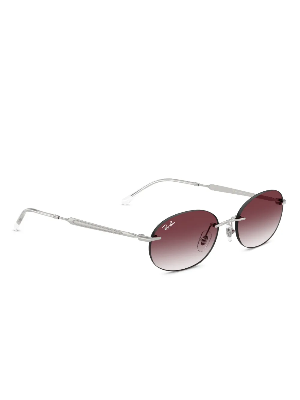 Ray-Ban Zonnebril met randloos ovalen montuur Zilver