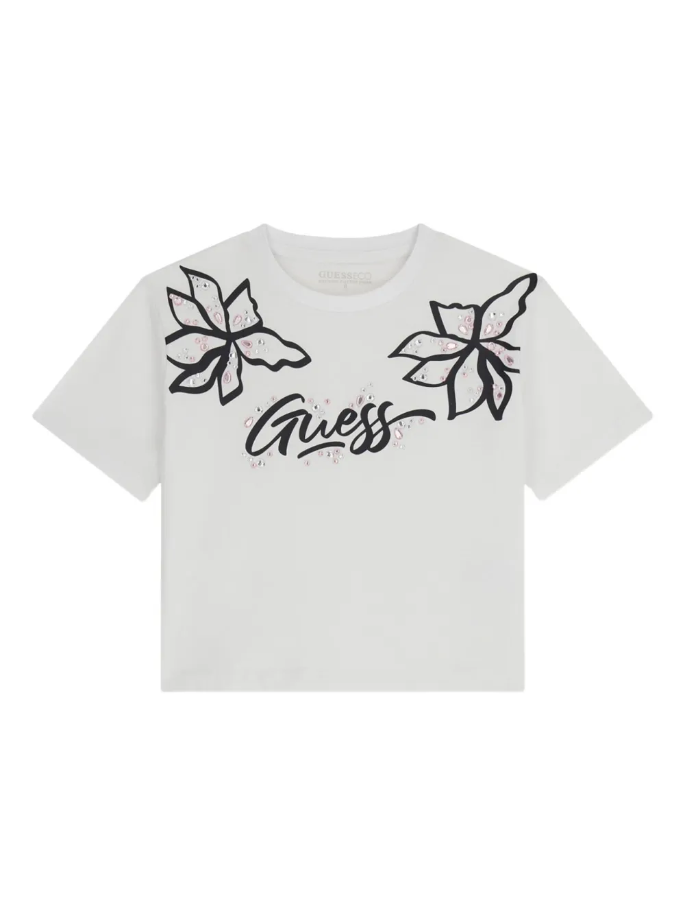 Guess kids floral-embellished T-shirt Wit