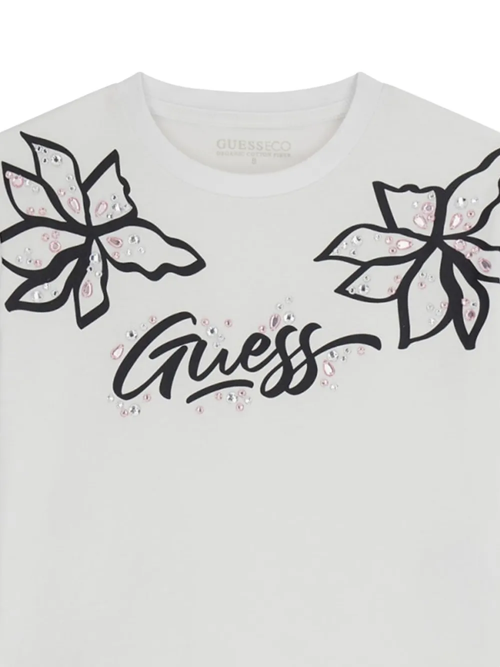 guess kids floral-embellished T-shirt Wit