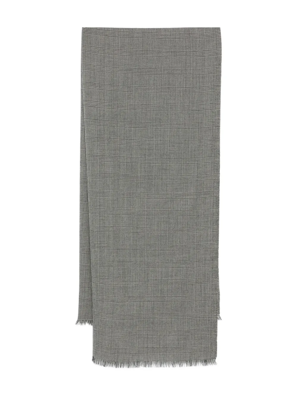 Destin Prince Of Wales wool scarf | Grey | Image 1