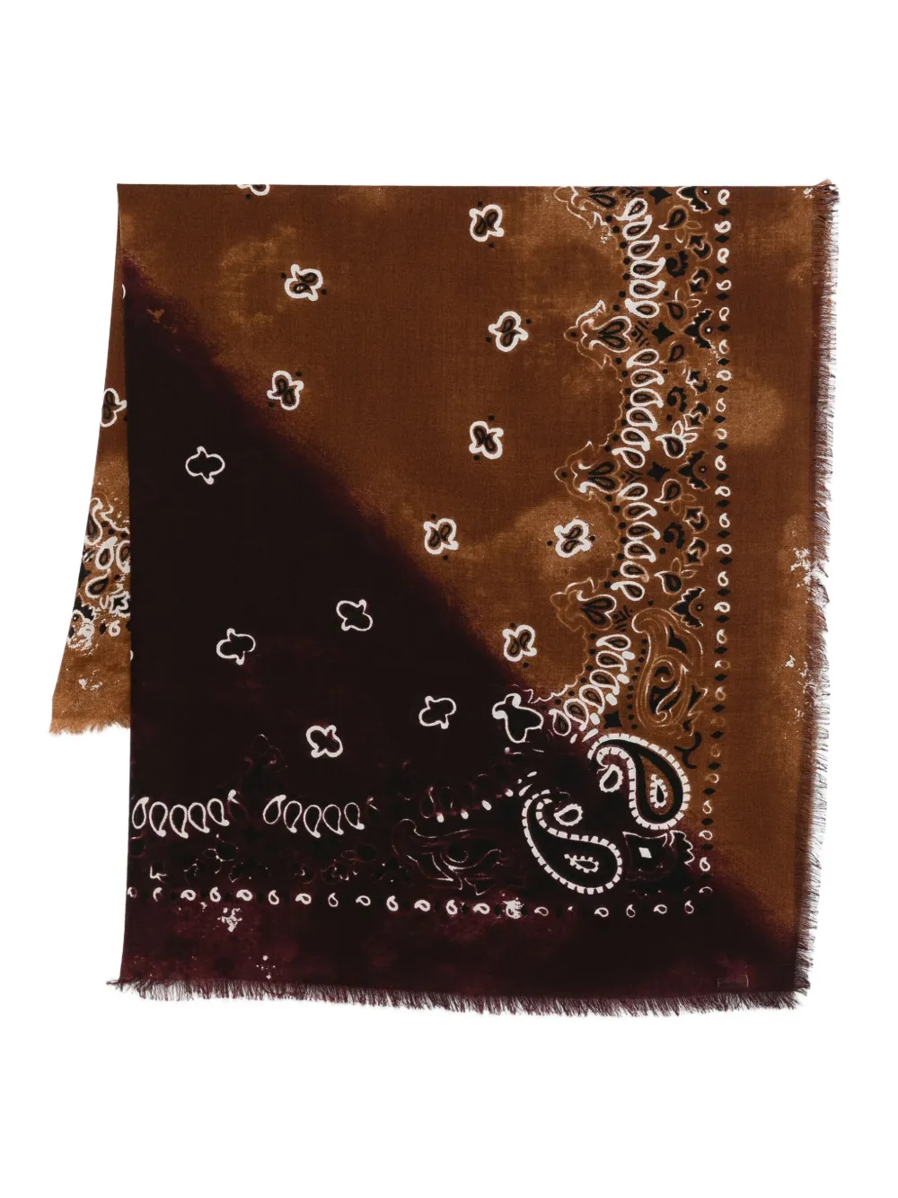 Destin paisley-print wool scarf | Brown | Image 1