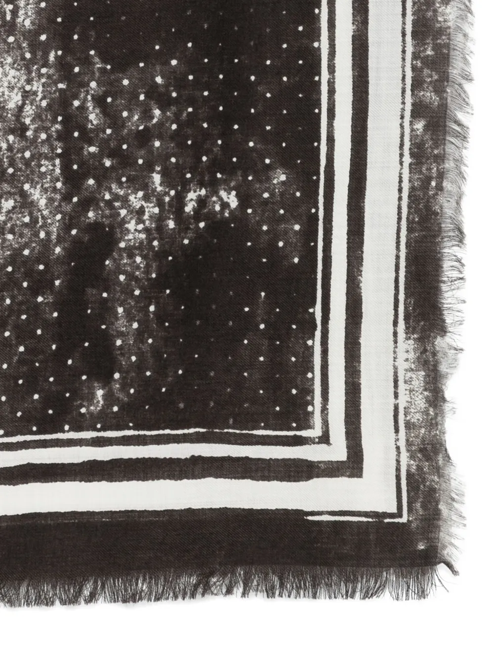 Destin Frayed Wool Scarf In Black