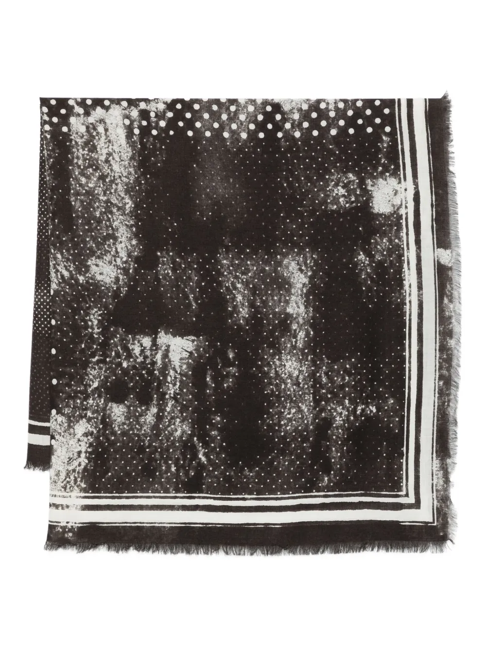 Destin frayed wool scarf | Black | Image 1