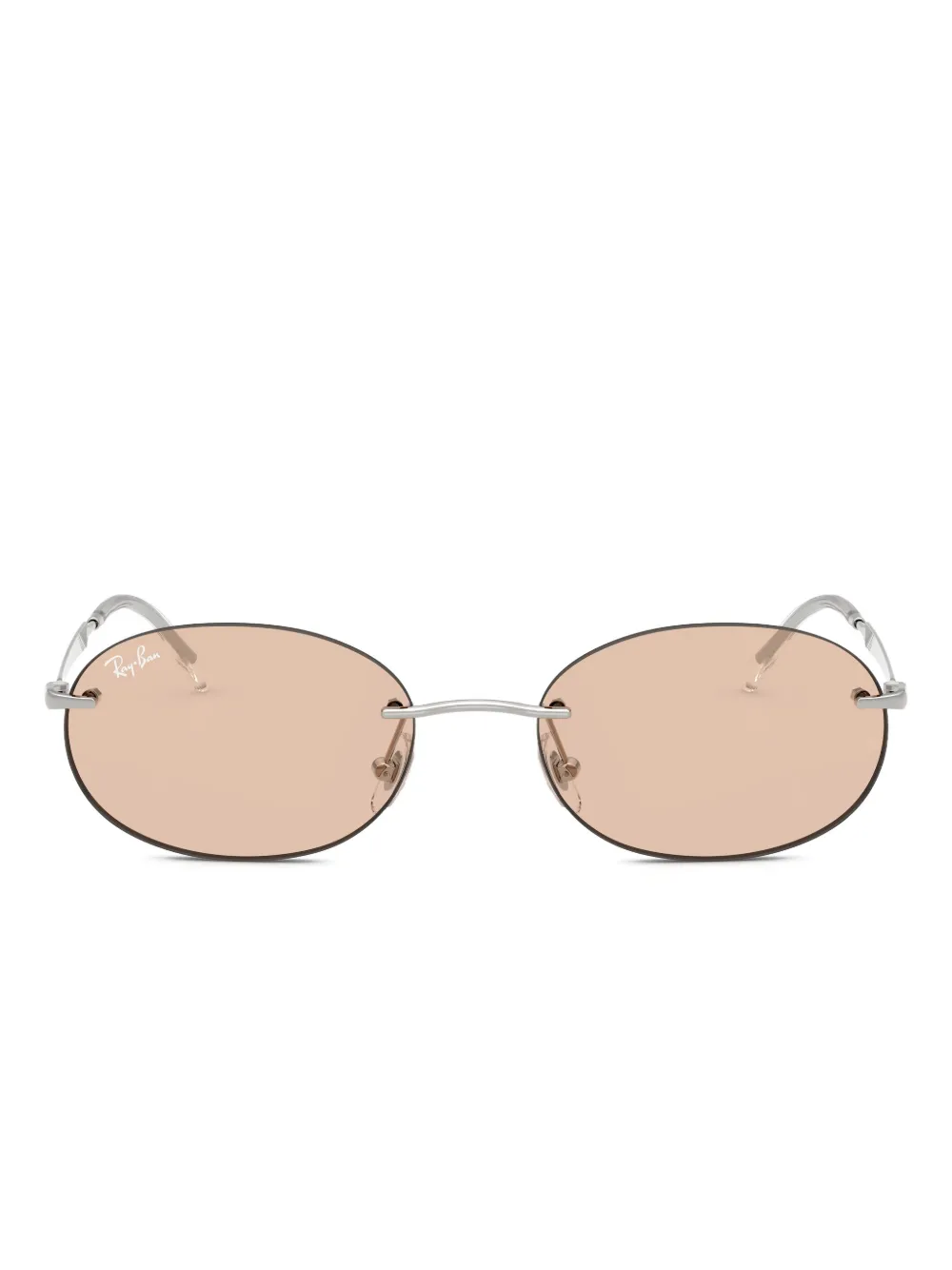 Ray-Ban Occhiali da sole ovali con montatura a giorno - Argento