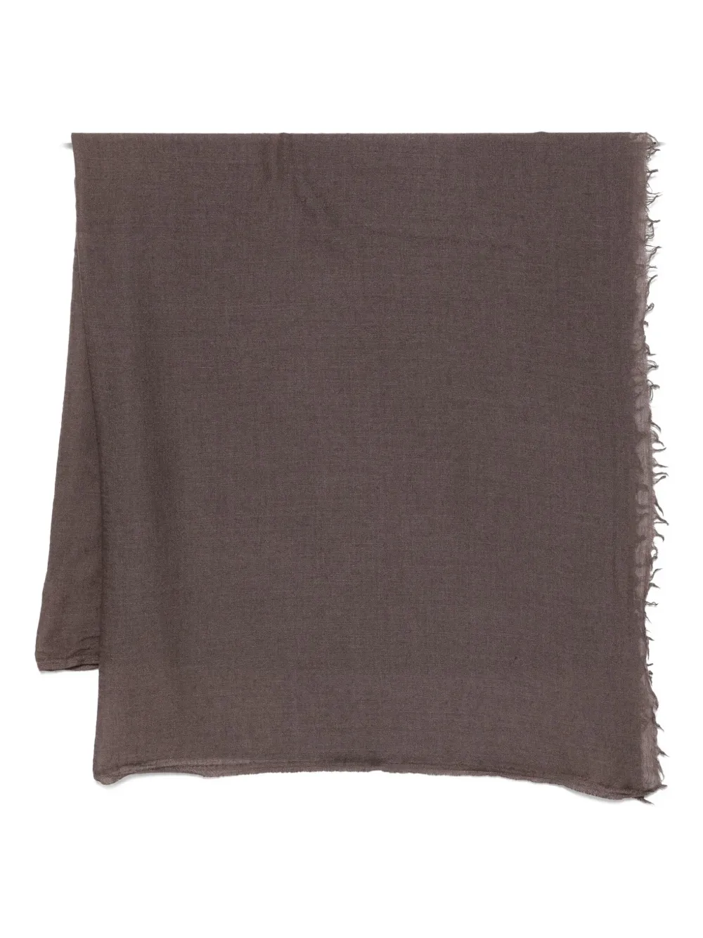 Destin Frayed-edge Wool Scarf In Brown