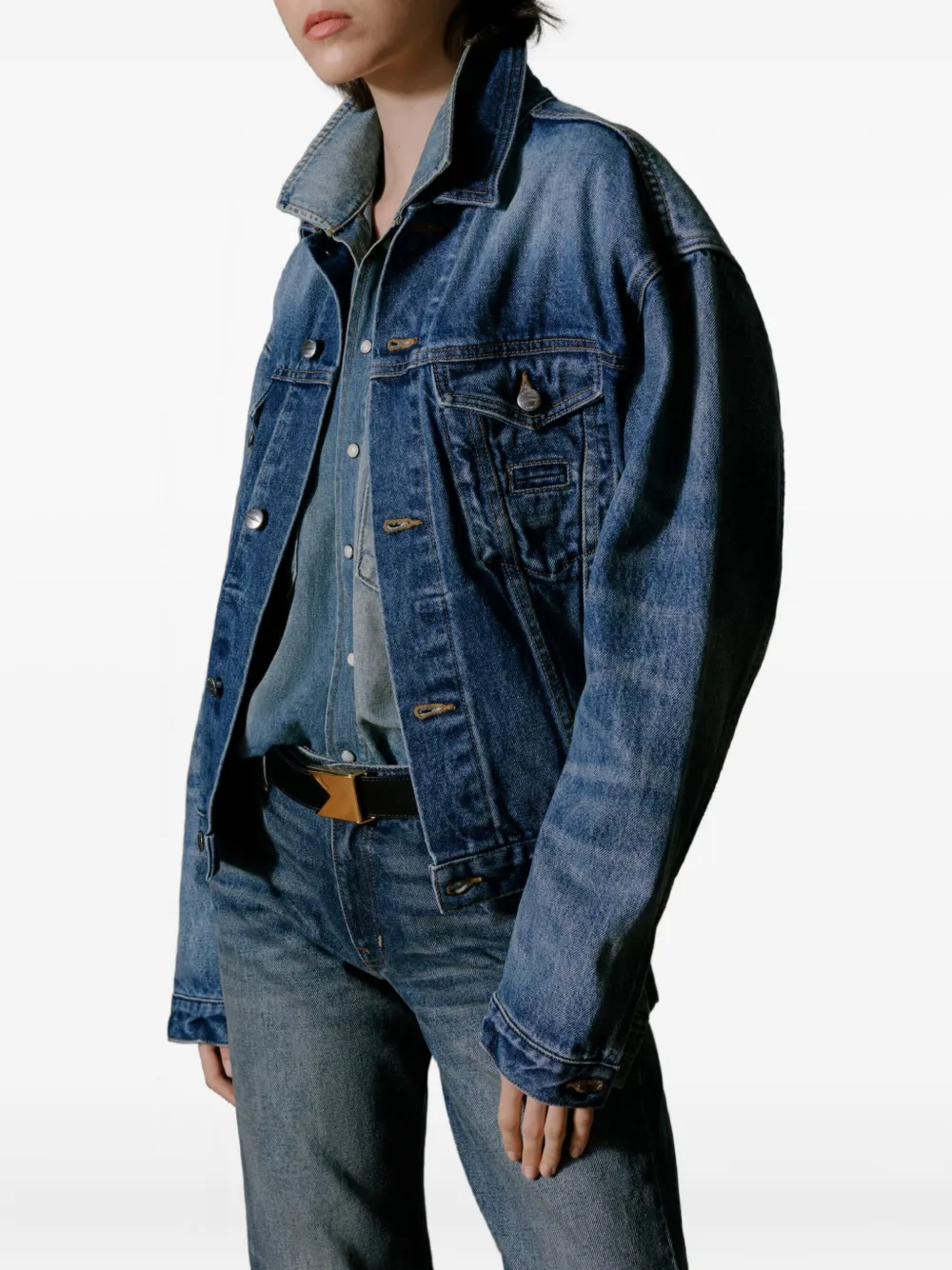 RHUDE Denim jack met zak Blauw