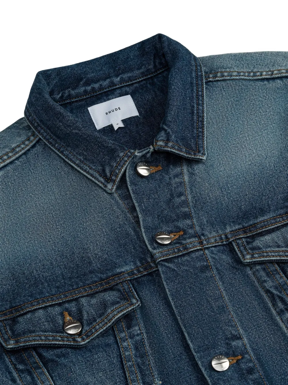 RHUDE Denim jack met zak Blauw