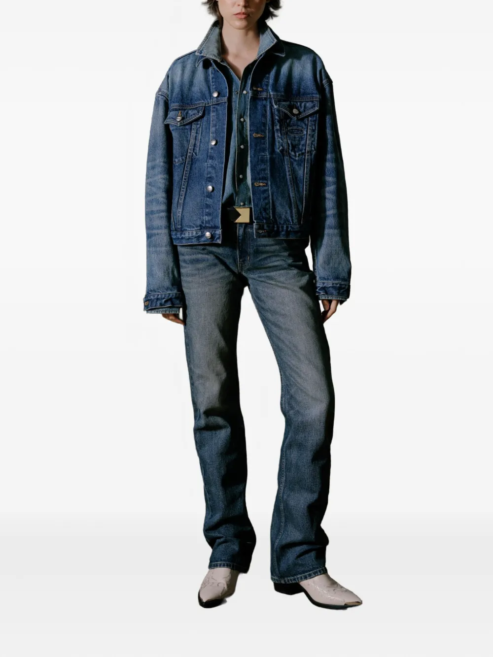 RHUDE Denim jack met zak Blauw