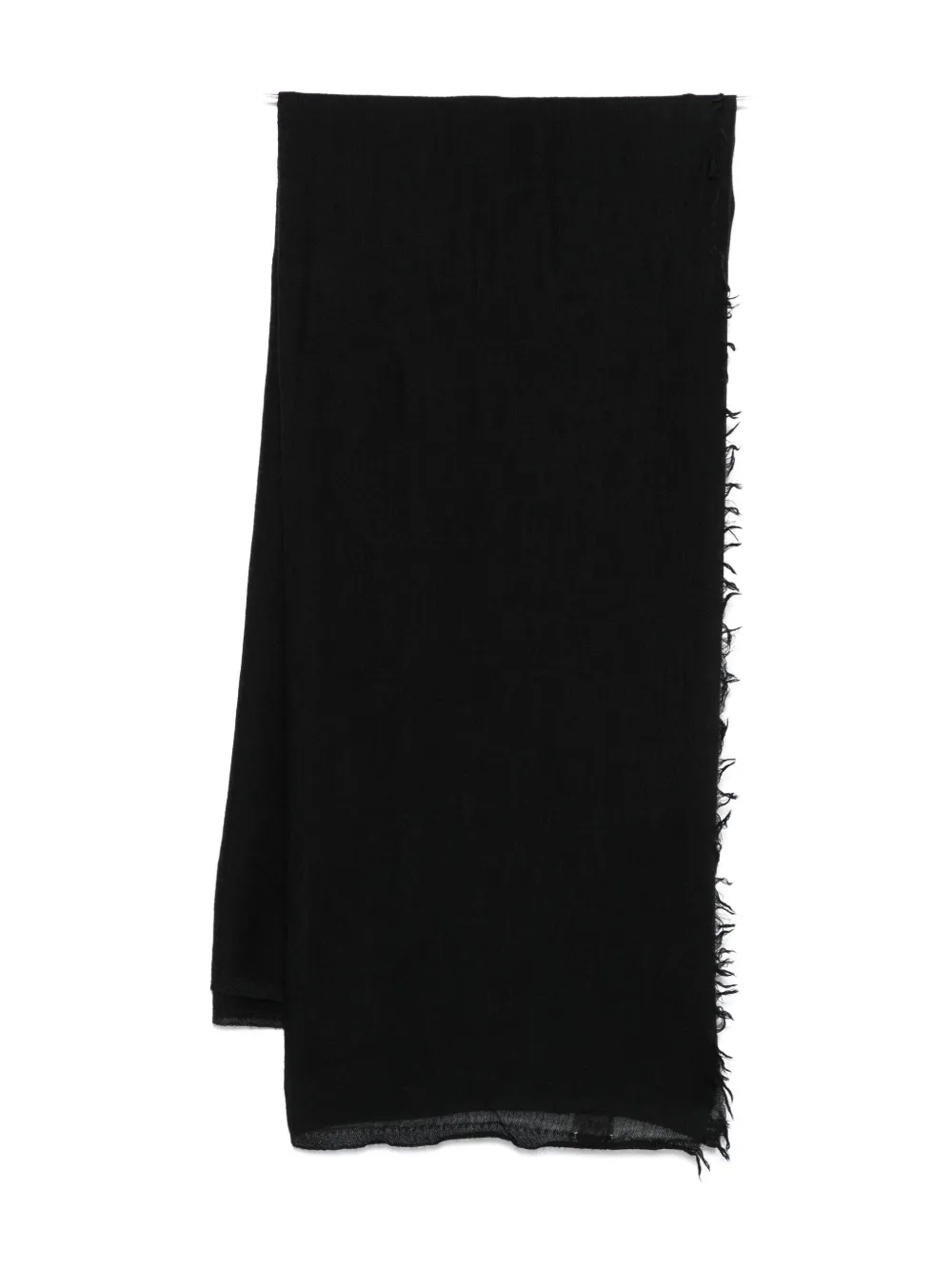 Destin Frayed Wool Scarf In Black
