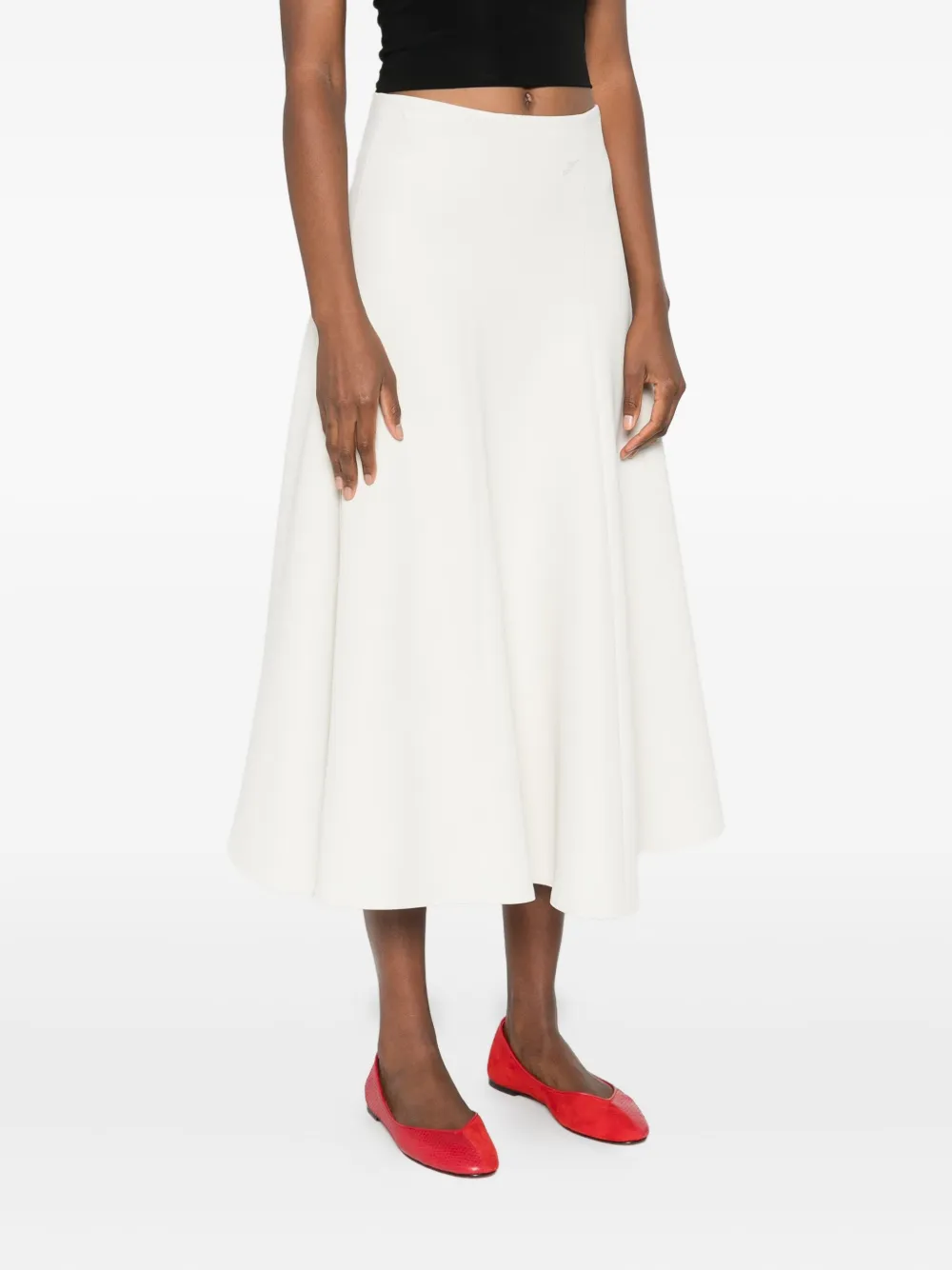 Jacquemus Flared Midi Skirt In Yellow