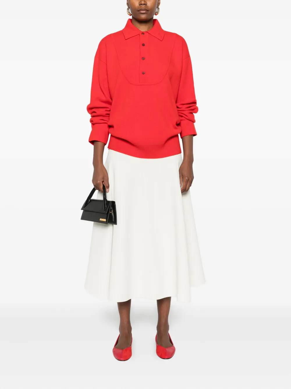 Jacquemus Flared midi-rok - Wit